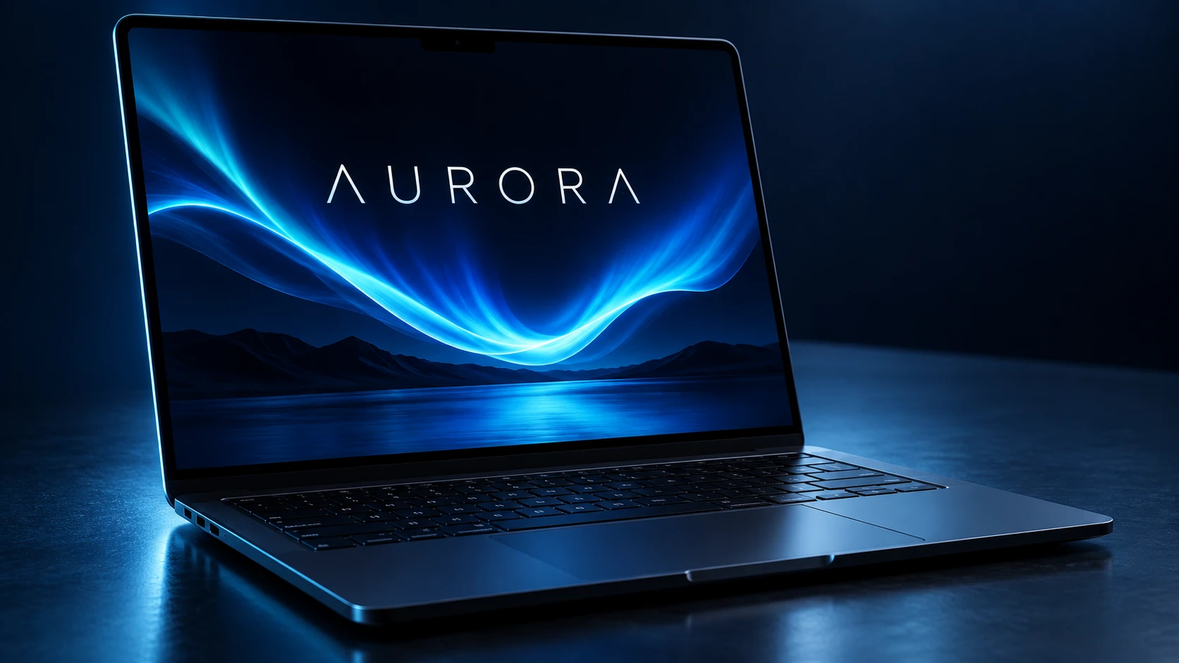 Aurora website on a laptop